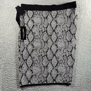 Gabrielle Union NY&C Snake Print Knit Faux Wrap Skirt Gray Black Plus XXL NWT